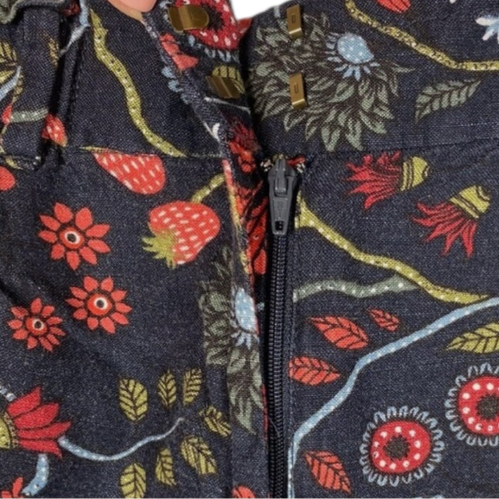 ANN TAYLOR LOFT Linen Blend Paisley Boho Fringe Hem Shorts in Navy Size S PETITE - Picture 9 of 15